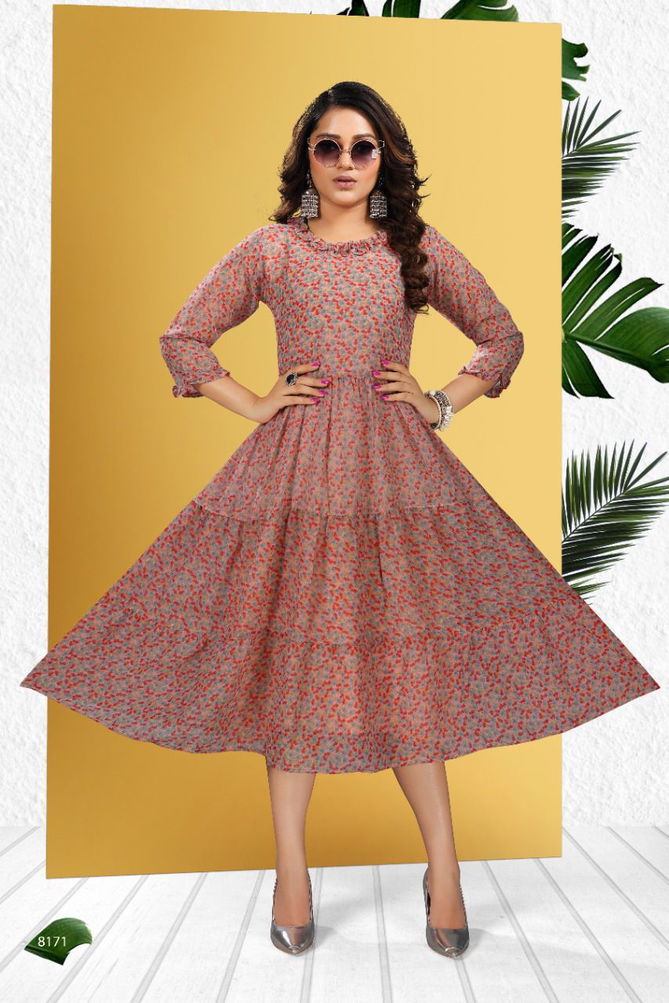 Beauty Queen Kalyani 1 New Printed Georgette Party Wear Kurti Collection